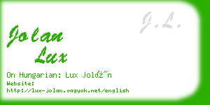 jolan lux business card